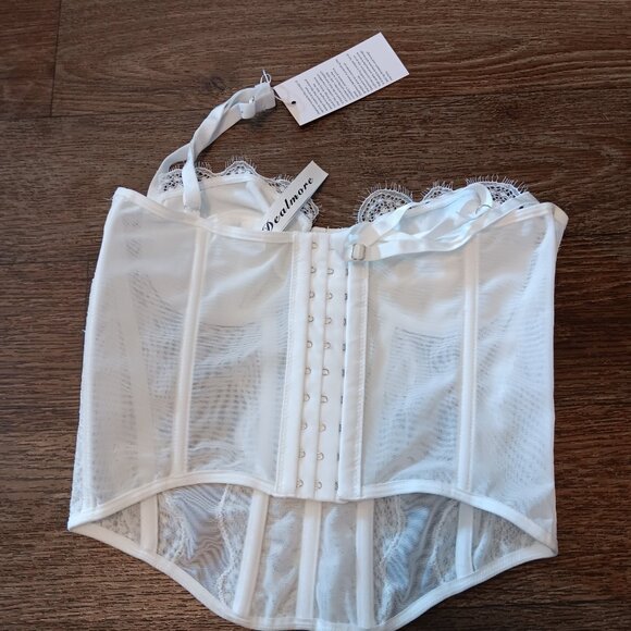 Dealmore white corset top sz m new - Picture 5 of 5